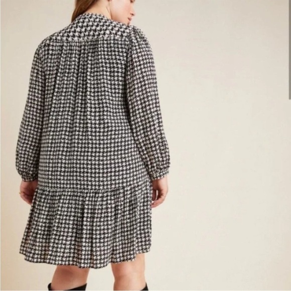 Anthropologie Maeve Sterling Houndstooth Tunic Dress Black White Size 1X - Picture 2 of 6